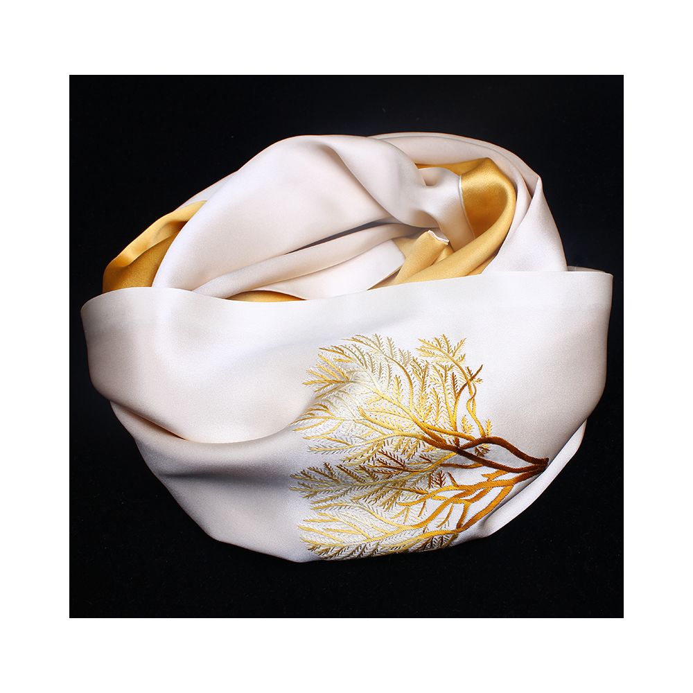 Embroidered mulberry silk long scarf middle aged men and women s silk scarf embroidered Suzhou silk Suzhou embroidery special souvenir image 90