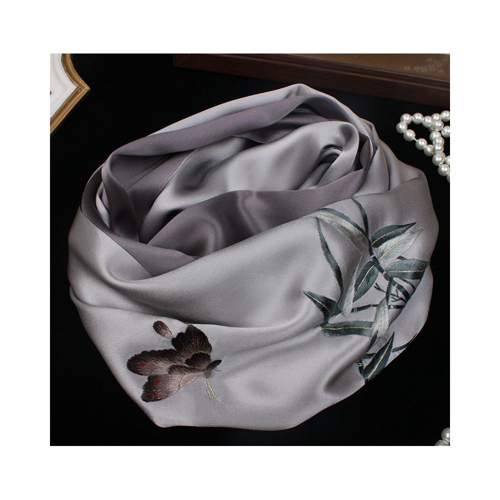 Embroidered mulberry silk long scarf middle aged men and women s silk scarf embroidered Suzhou silk Suzhou embroidery special souvenir image 13