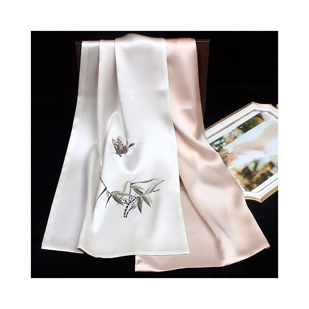 Embroidered mulberry silk long scarf middle aged men and women s silk scarf embroidered Suzhou silk Suzhou embroidery special souvenir image 17