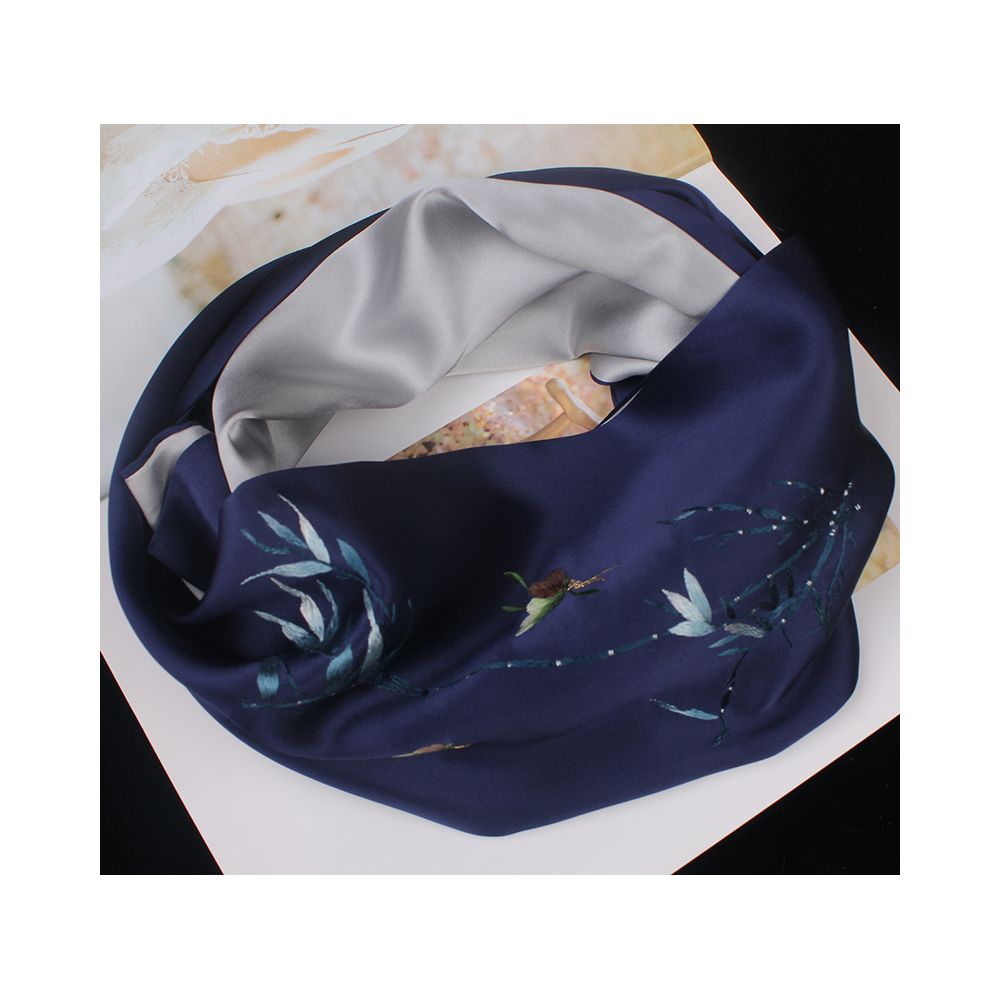 Embroidered mulberry silk long scarf middle aged men and women s silk scarf embroidered Suzhou silk Suzhou embroidery special souvenir image 20