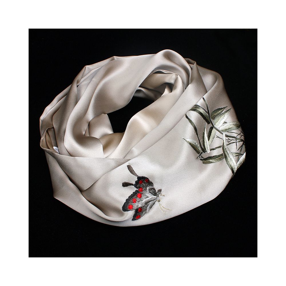 Embroidered mulberry silk long scarf middle aged men and women s silk scarf embroidered Suzhou silk Suzhou embroidery special souvenir image 27