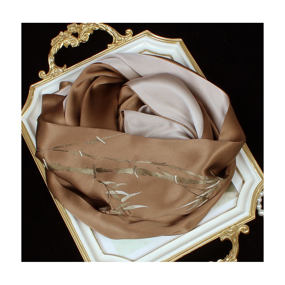 Embroidered mulberry silk long scarf middle aged men and women s silk scarf embroidered Suzhou silk Suzhou embroidery special souvenir image 31