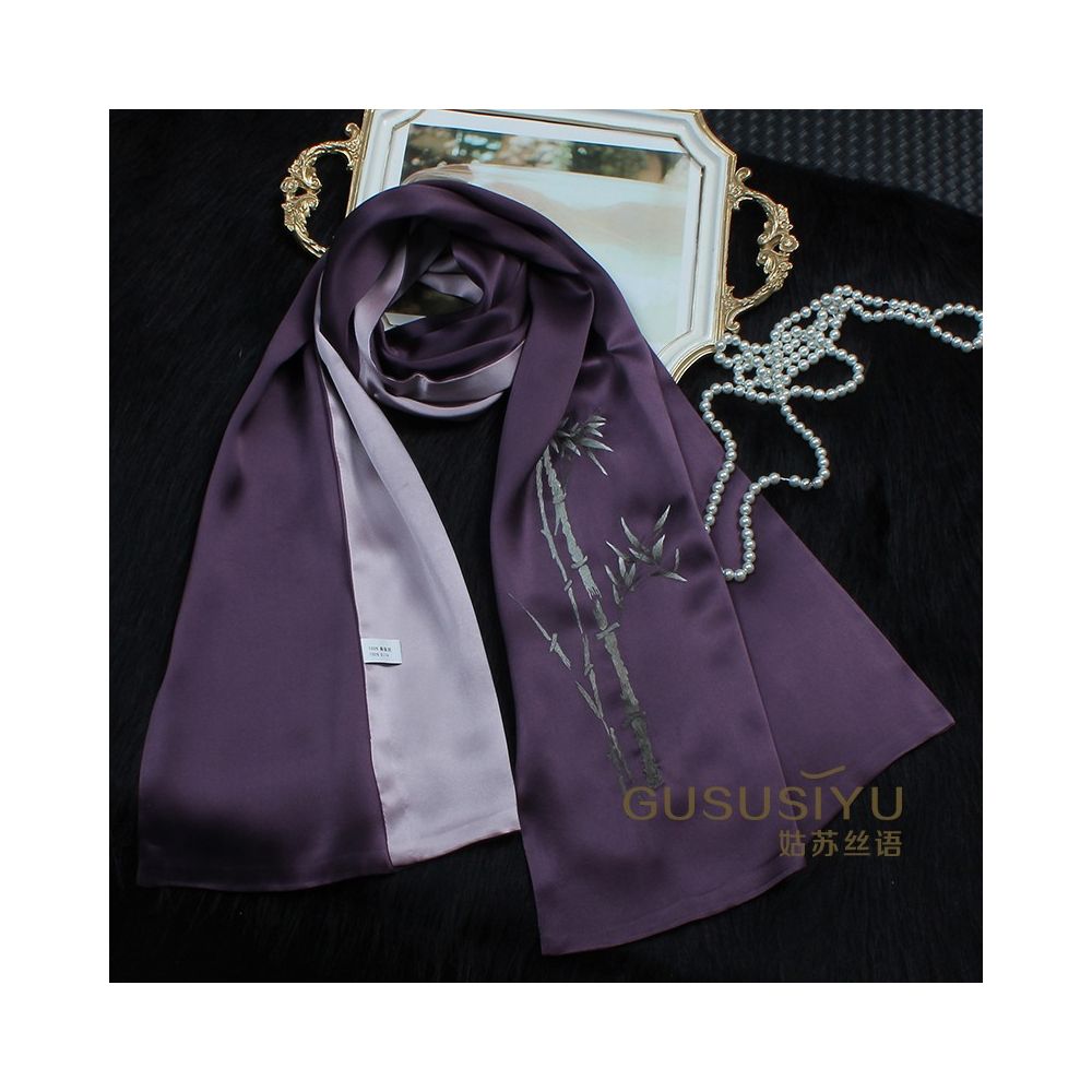 Asaya39 - Embroidered mulberry silk long scarf middle aged men and women s silk scarf embroidered Suzhou silk Suzhou embroidery special souvenir