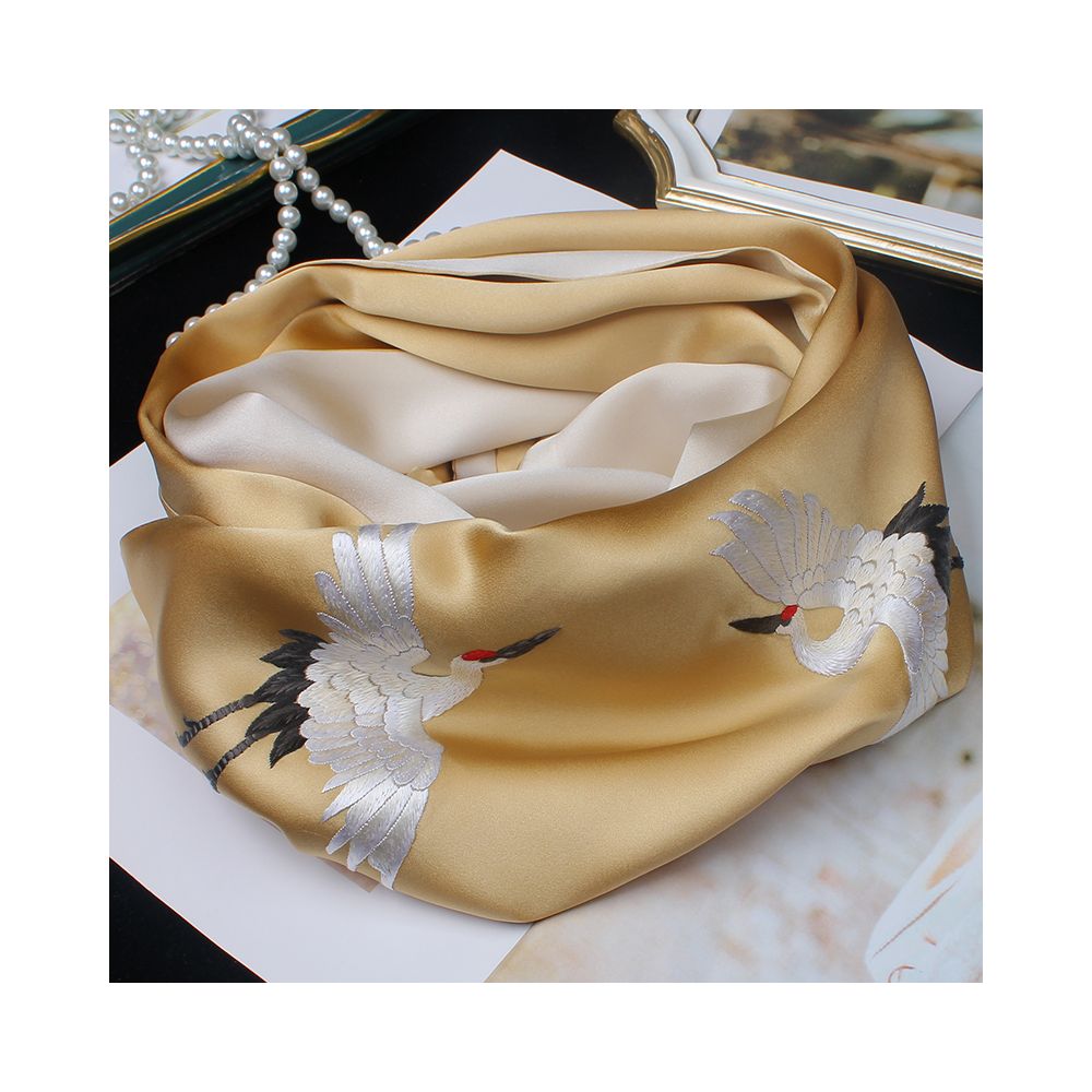 Asaya39 - Embroidered mulberry silk long scarf middle aged men and women s silk scarf embroidered Suzhou silk Suzhou embroidery special souvenir