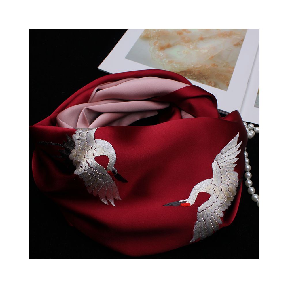 Embroidered mulberry silk long scarf middle aged men and women s silk scarf embroidered Suzhou silk Suzhou embroidery special souvenir image 41