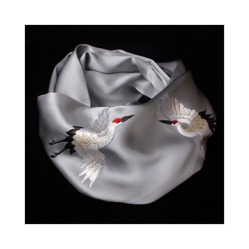Embroidered mulberry silk long scarf middle aged men and women s silk scarf embroidered Suzhou silk Suzhou embroidery special souvenir image 43