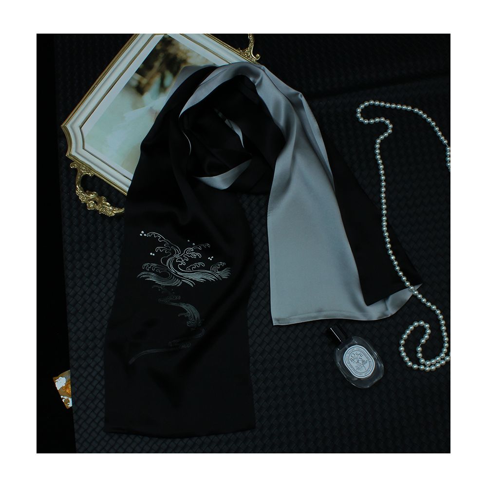 Asaya39 - Embroidered mulberry silk long scarf middle aged men and women s silk scarf embroidered Suzhou silk Suzhou embroidery special souvenir