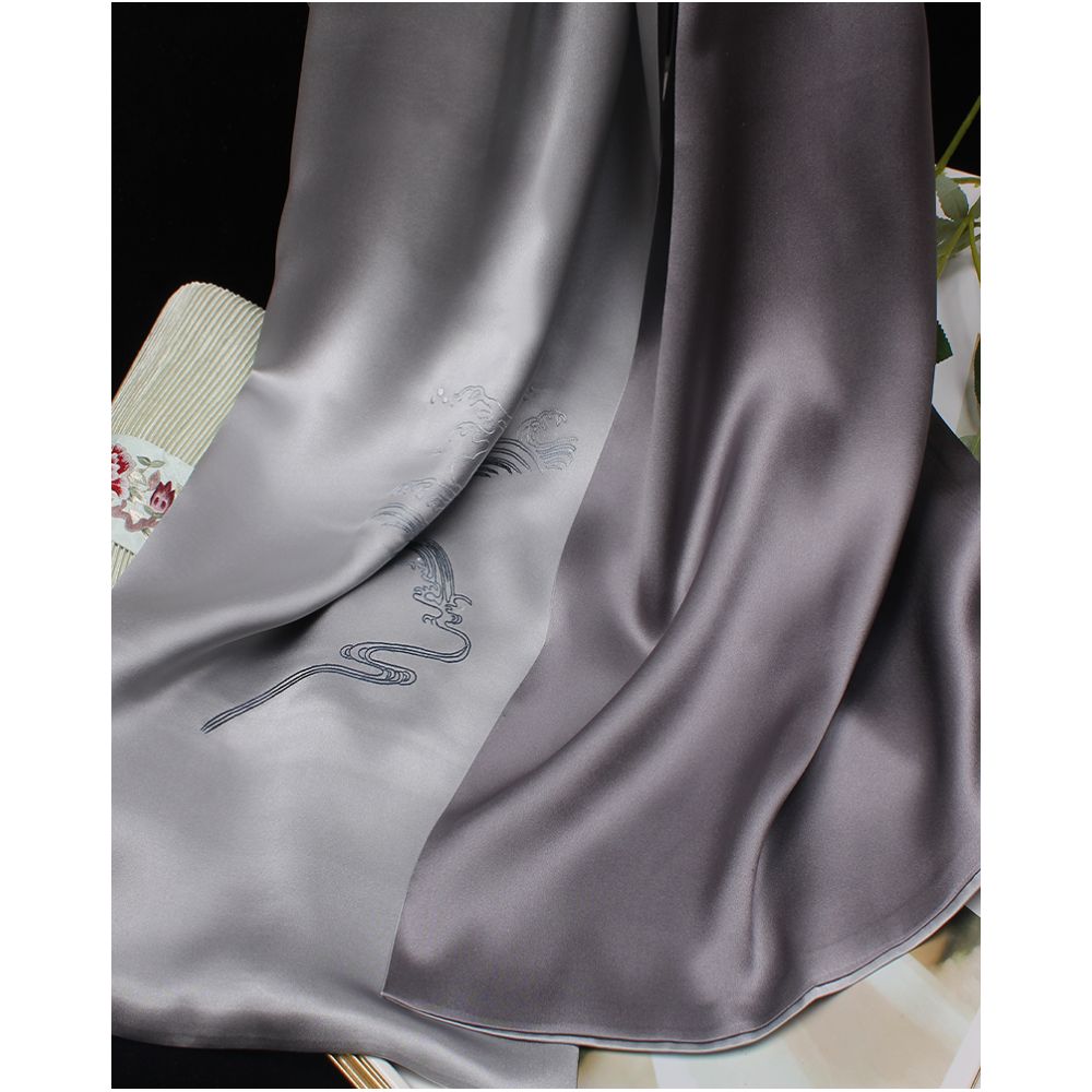 Embroidered mulberry silk long scarf middle aged men and women s silk scarf embroidered Suzhou silk Suzhou embroidery special souvenir image 55