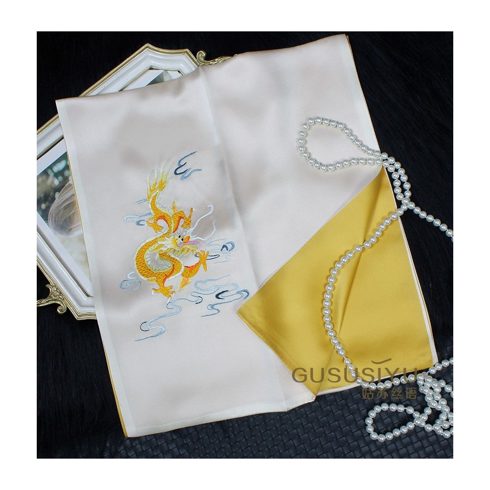 Embroidered mulberry silk long scarf middle aged men and women s silk scarf embroidered Suzhou silk Suzhou embroidery special souvenir image 63