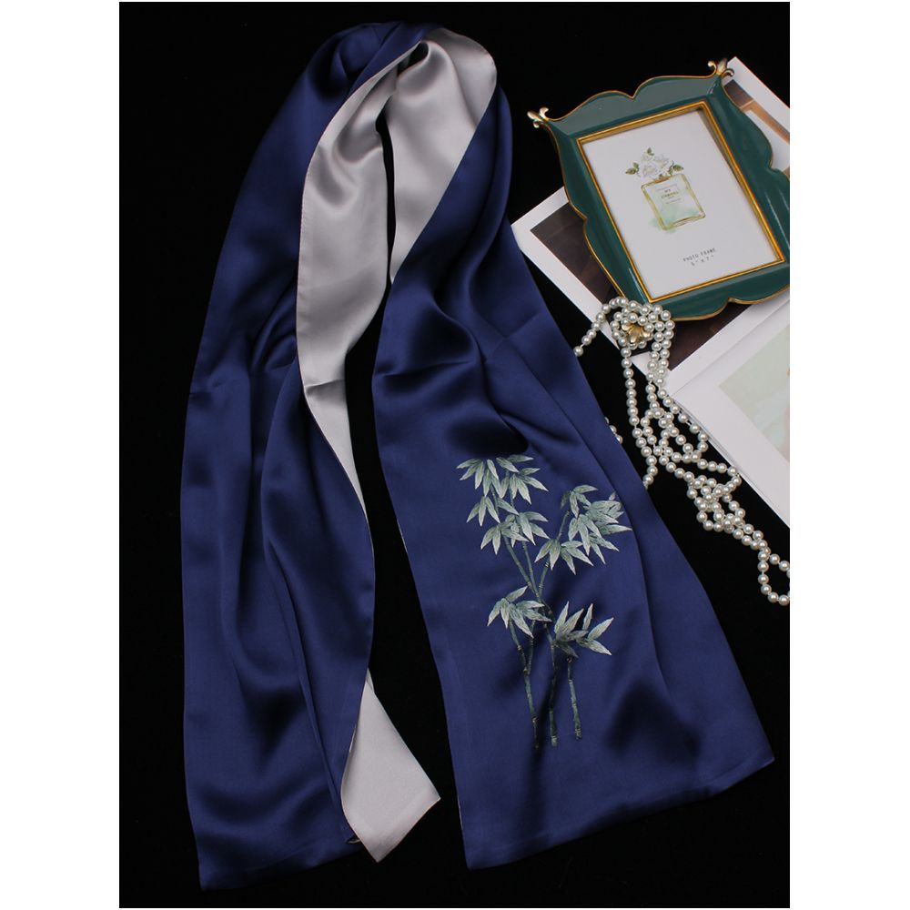 Embroidered mulberry silk long scarf middle aged men and women s silk scarf embroidered Suzhou silk Suzhou embroidery special souvenir image 67