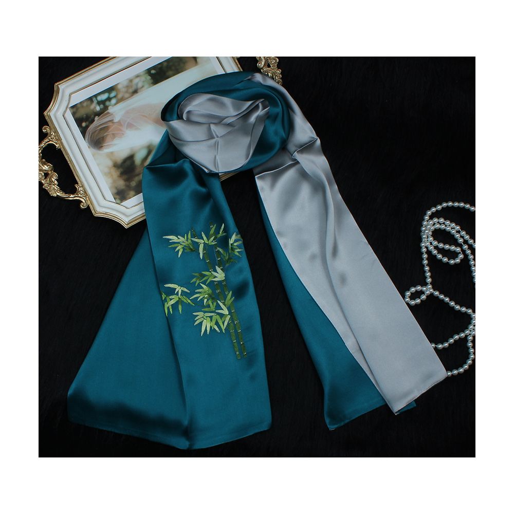 Embroidered mulberry silk long scarf middle aged men and women s silk scarf embroidered Suzhou silk Suzhou embroidery special souvenir image 69