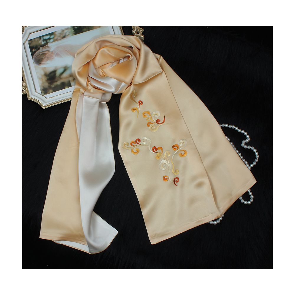 Embroidered mulberry silk long scarf middle aged men and women s silk scarf embroidered Suzhou silk Suzhou embroidery special souvenir image 73