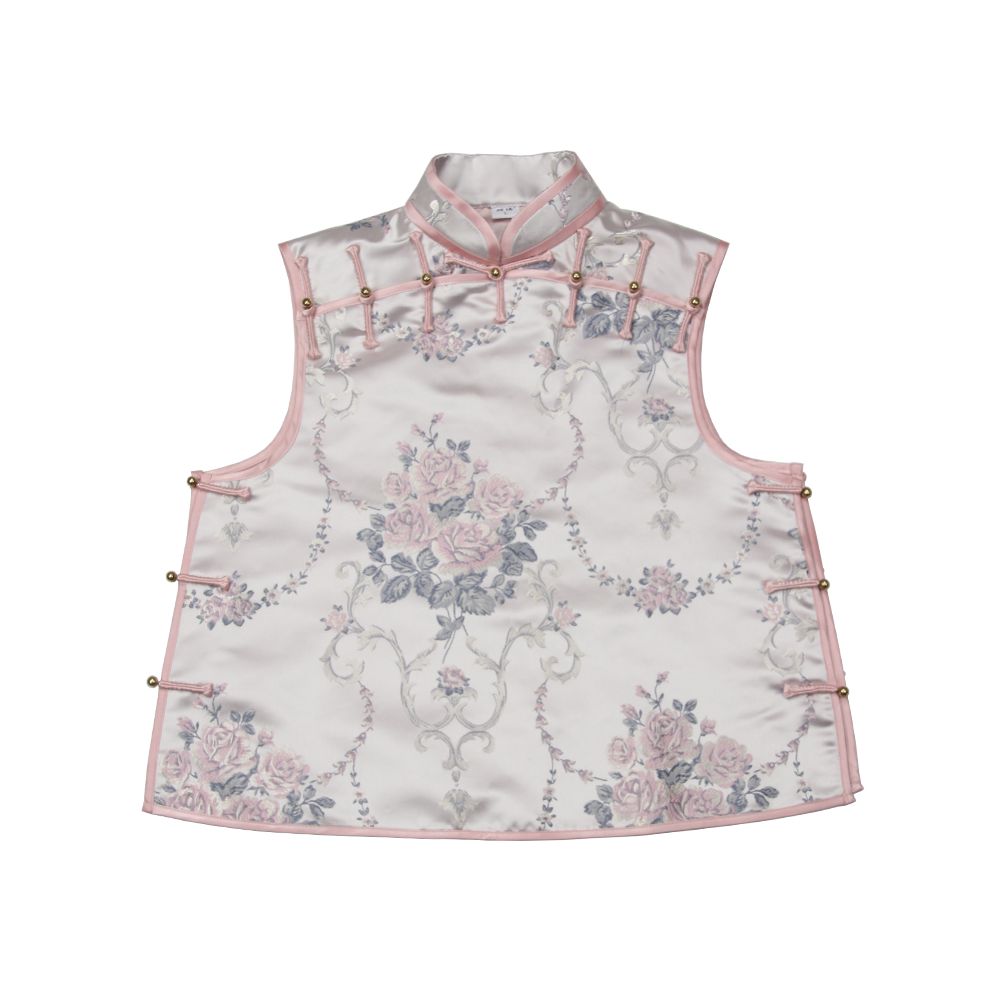 National Style New Spring and Autumn Satin Thirteen Taibao Vests Shoulders Tang style Top Small Shirt Coat Women s Stand up Collar image 76