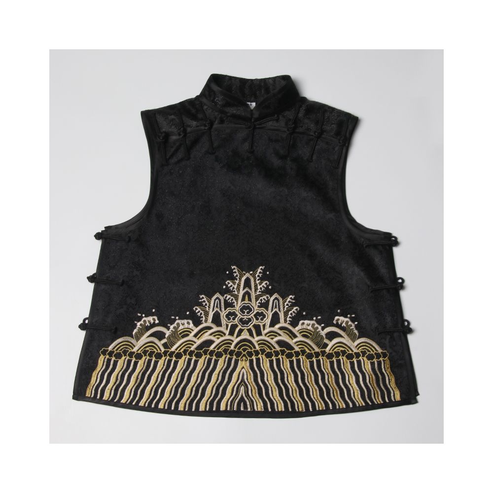 National Style New Spring and Autumn Satin Thirteen Taibao Vests Shoulders Tang style Top Small Shirt Coat Women s Stand up Collar image 37