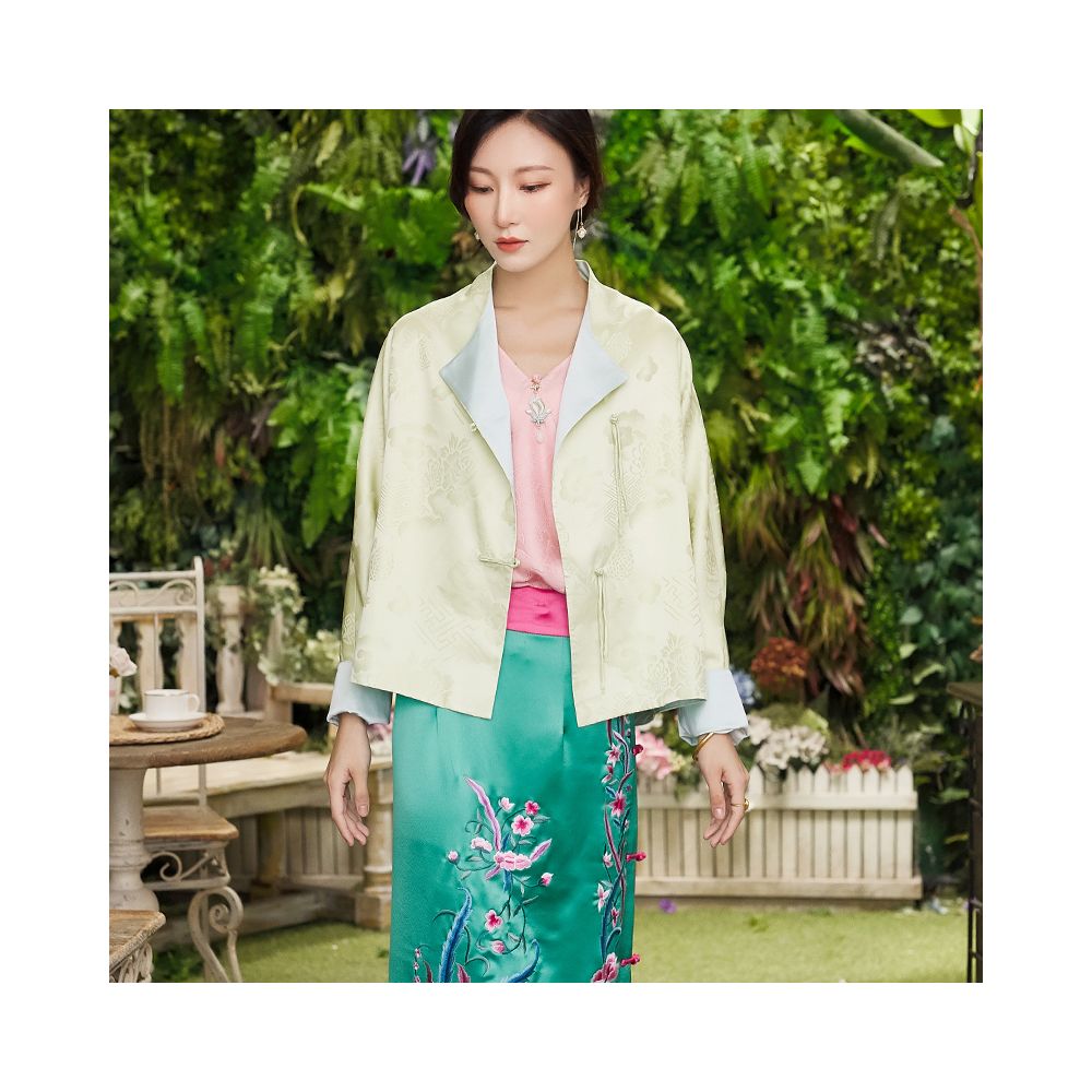 Zhendian Baby PCY963 Silk Bat Sleeve New Chinese Retro Chinese Style Short Top Coat Loose Large Size image 19