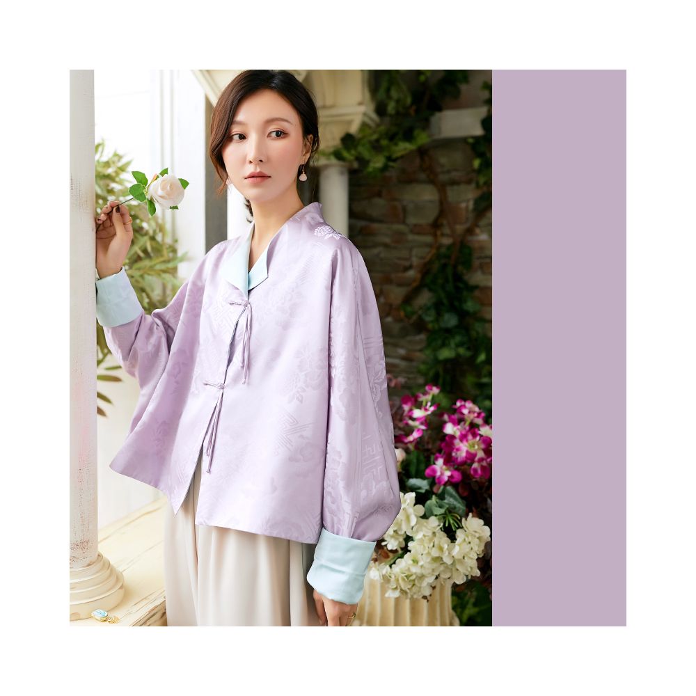 Zhendian Baby PCY963 Silk Bat Sleeve New Chinese Retro Chinese Style Short Top Coat Loose Large Size image 4