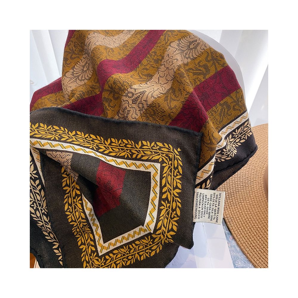 ASAYA4897 – Jardin Enchanté Silk Wool Scarf 🌸🕊️