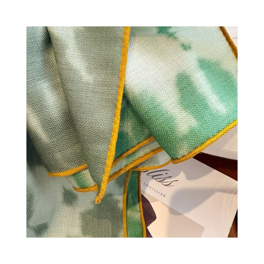 ASAYA4897 – Jardin Enchanté Silk Wool Scarf 🌸🕊️