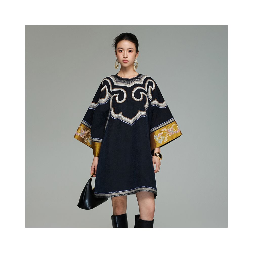 First Encounter with Thirteen Mothers Shanghai Non Fragrant Cloud Yarn Silk Dress New Chinese Style Mulberry Silk Hanfu Dress image 4