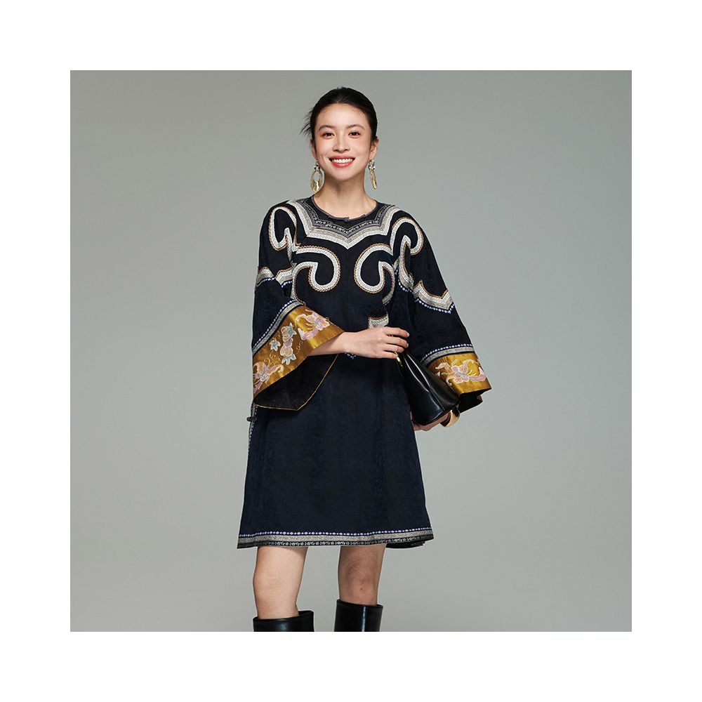 First Encounter with Thirteen Mothers Shanghai Non Fragrant Cloud Yarn Silk Dress New Chinese Style Mulberry Silk Hanfu Dress image 6