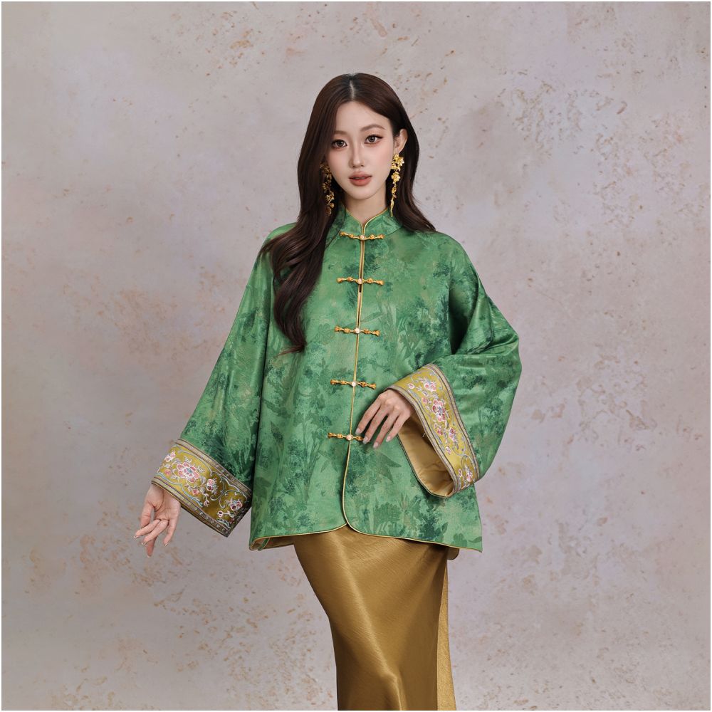 BYLU Jinzhan Dotted with Jade New Chinese Embroidered Button Top Women s Retro National Style Improved Hanfu Cardigan Jacket image 0