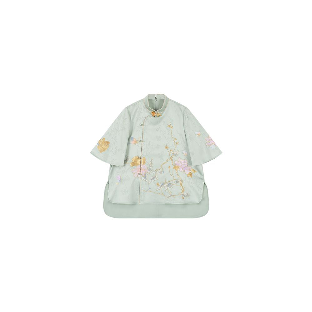 Du Butt Peach Original Garden Dream 3 0 New Chinese Women s Quiet Luxury Chinese Style Jacquard Embroidery Satin Set image 15
