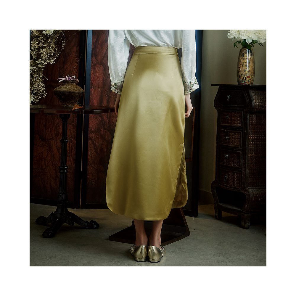 Mo Yu Fang Lan Chinese style original heavy embroidery hip skirt New Chinese style elegant cheongsam skirt image 5