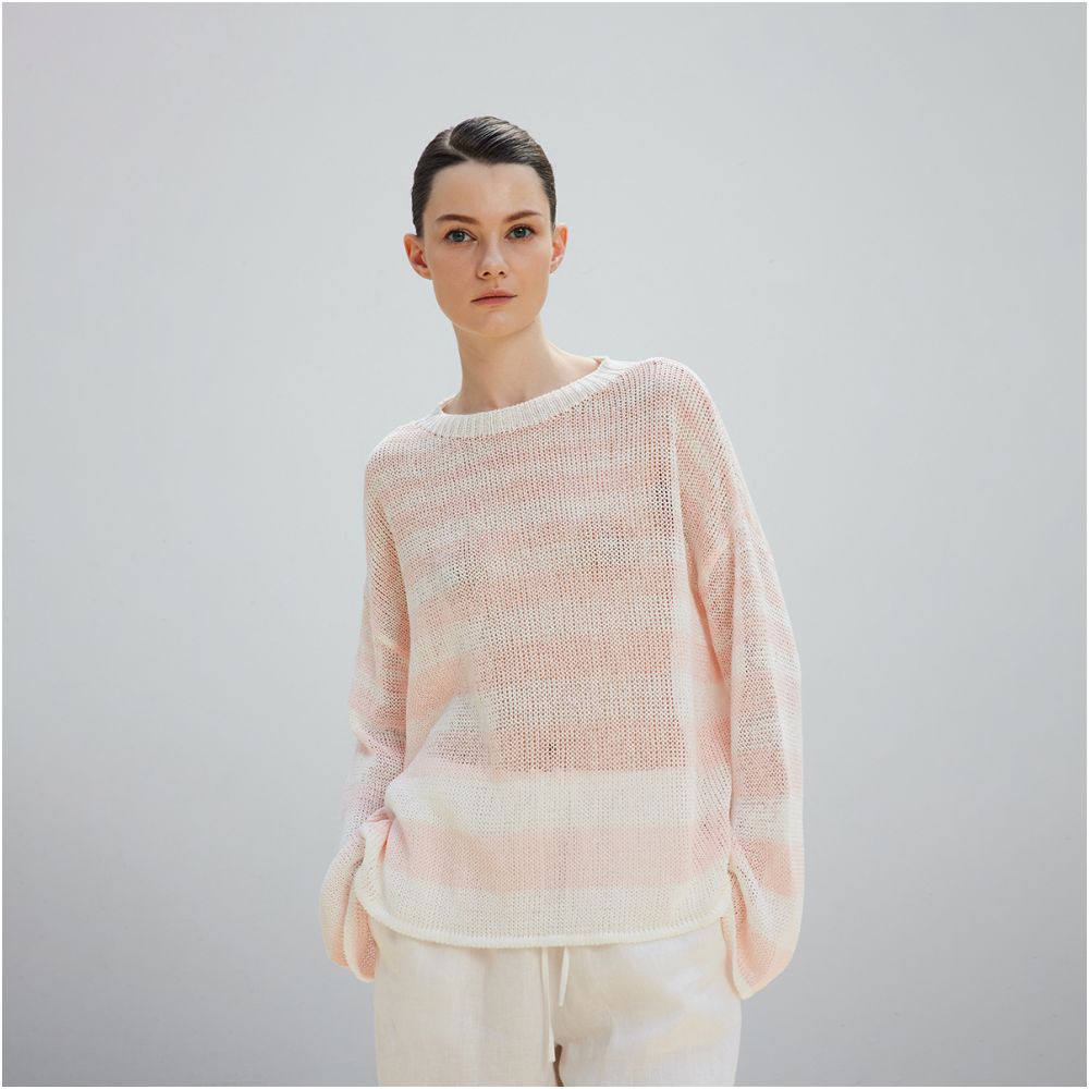 QIQIFUR striped knitted cardigan women s summer new loose vacation loose lazy long sleeved knitted cardigan thin top image 5
