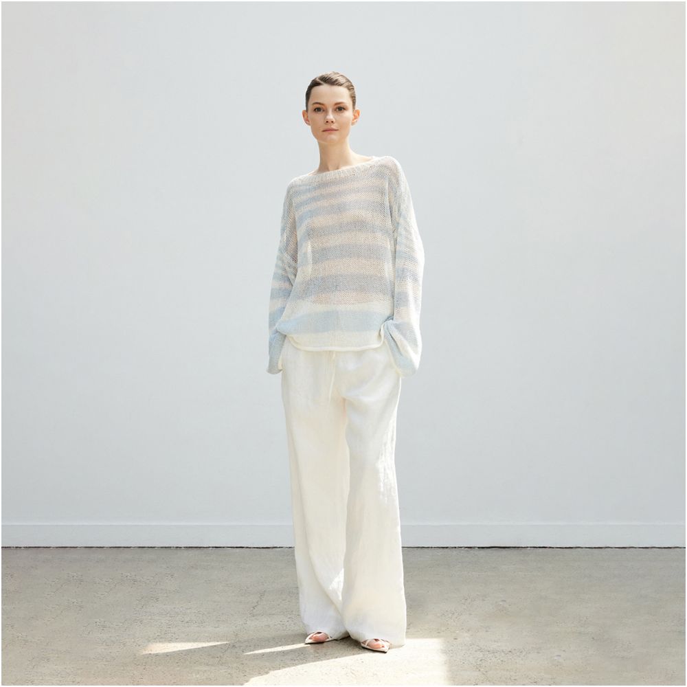 QIQIFUR striped knitted cardigan women s summer new loose vacation loose lazy long sleeved knitted cardigan thin top image 8
