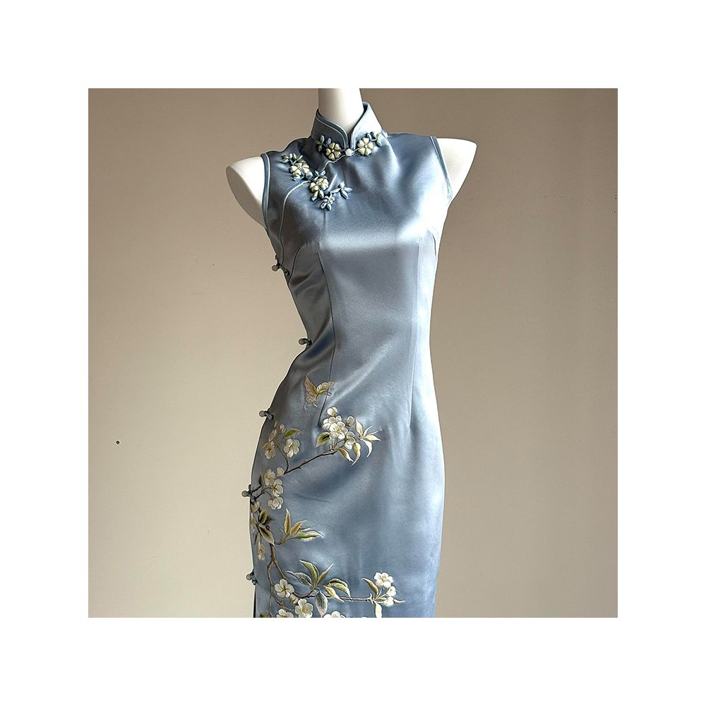 New Chinese style cheongsam toast dress engagement dress skirt high end light luxury niche banquet heavy embroidery dress image 1