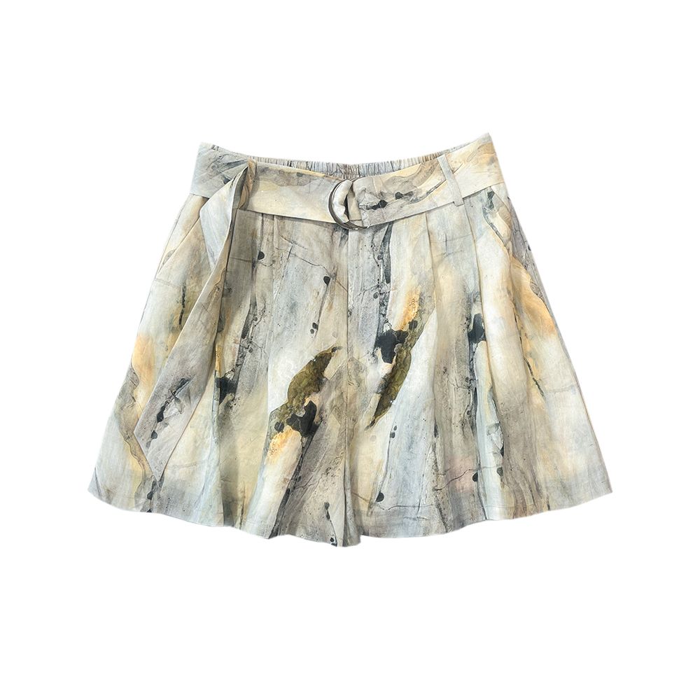 OPOF new Chinese style ramie shirt women s loose shorts suit wear ink and wash dye 2024 spring and summer new products image 16