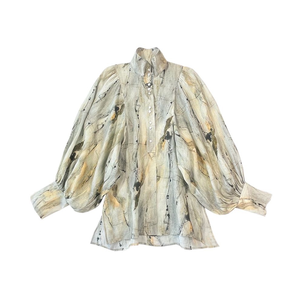 OPOF new Chinese style ramie shirt women s loose shorts suit wear ink and wash dye 2024 spring and summer new products image 17