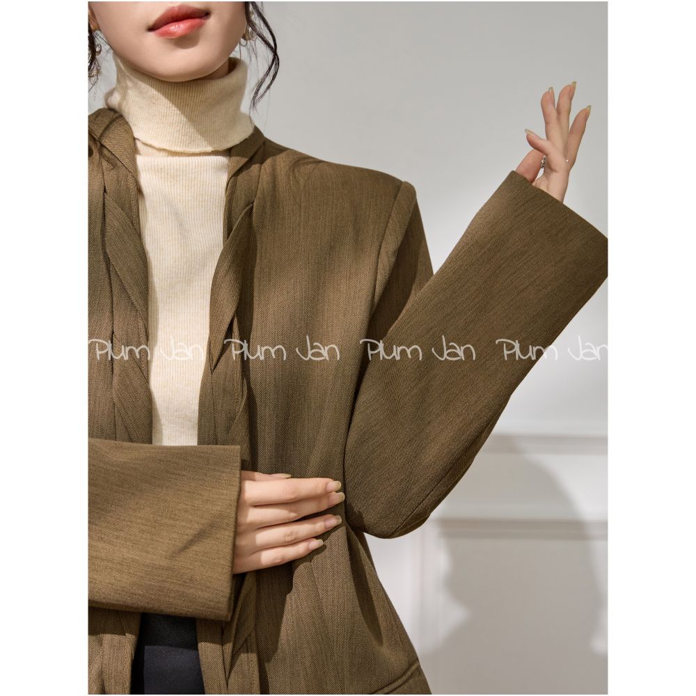 Plum Jan high end dark green miu series suit jacket women 2025 new style this year popular style image 3