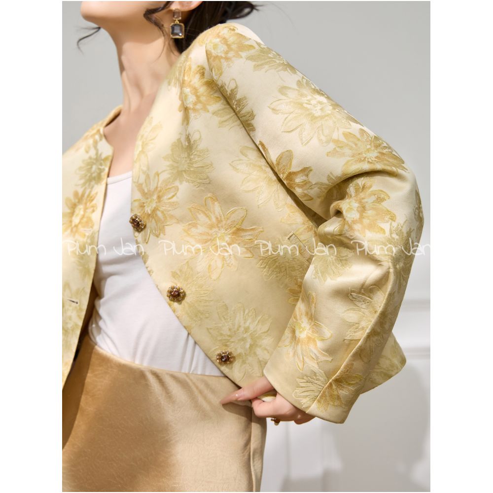 Plum Jan Early Autumn Atmosphere 2025 Wear Jacquard New Chinese Style Short Jacket Formal Occasion National Style Top image 9