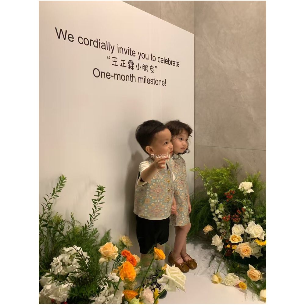 A three child new Chinese style children s clothing girl Hanfu retro Tang style vest Chinese style baby girl cheongsam dress image 4