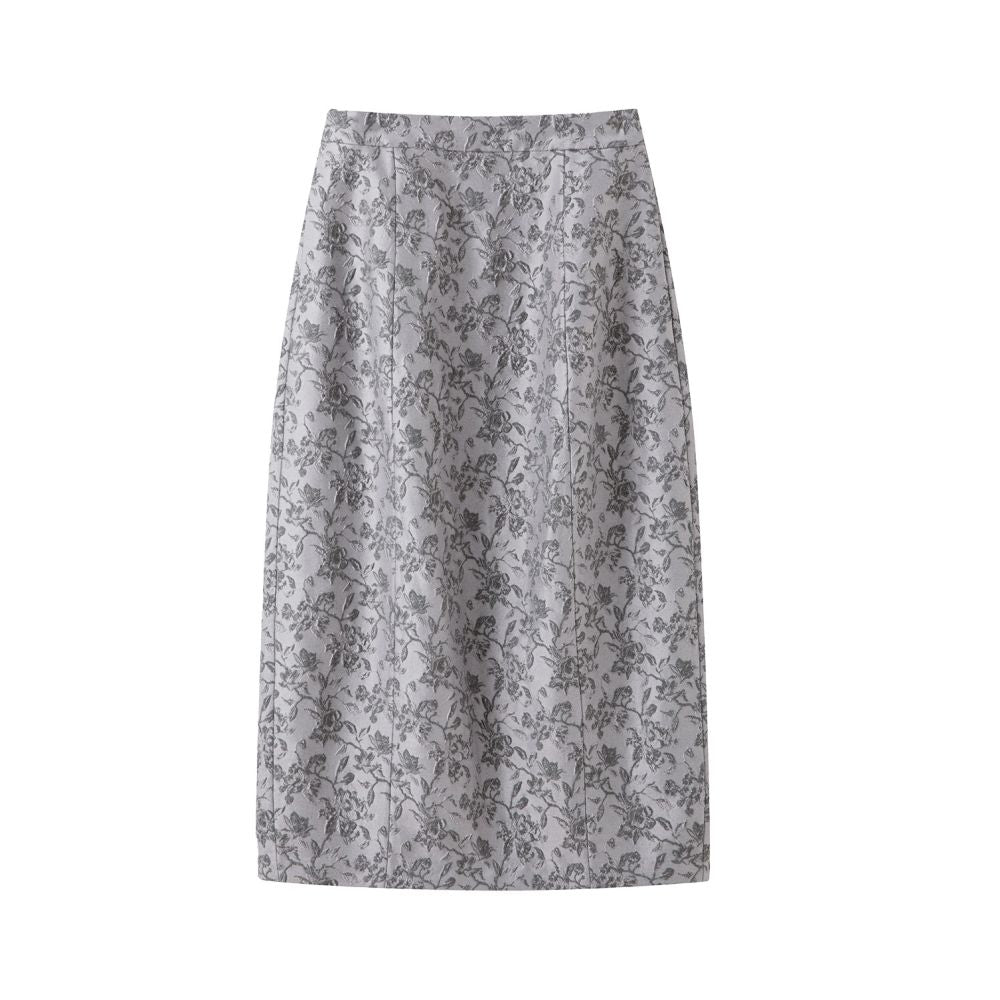 ASAYA5843 – Peony Grace Jacquard Skirt 🌸✨