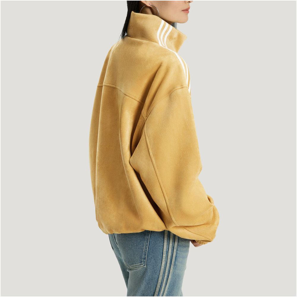 Adidas Adidas official authentic clover men s and women s standing collar long sleeved loose casual jacket KT3851 image 2