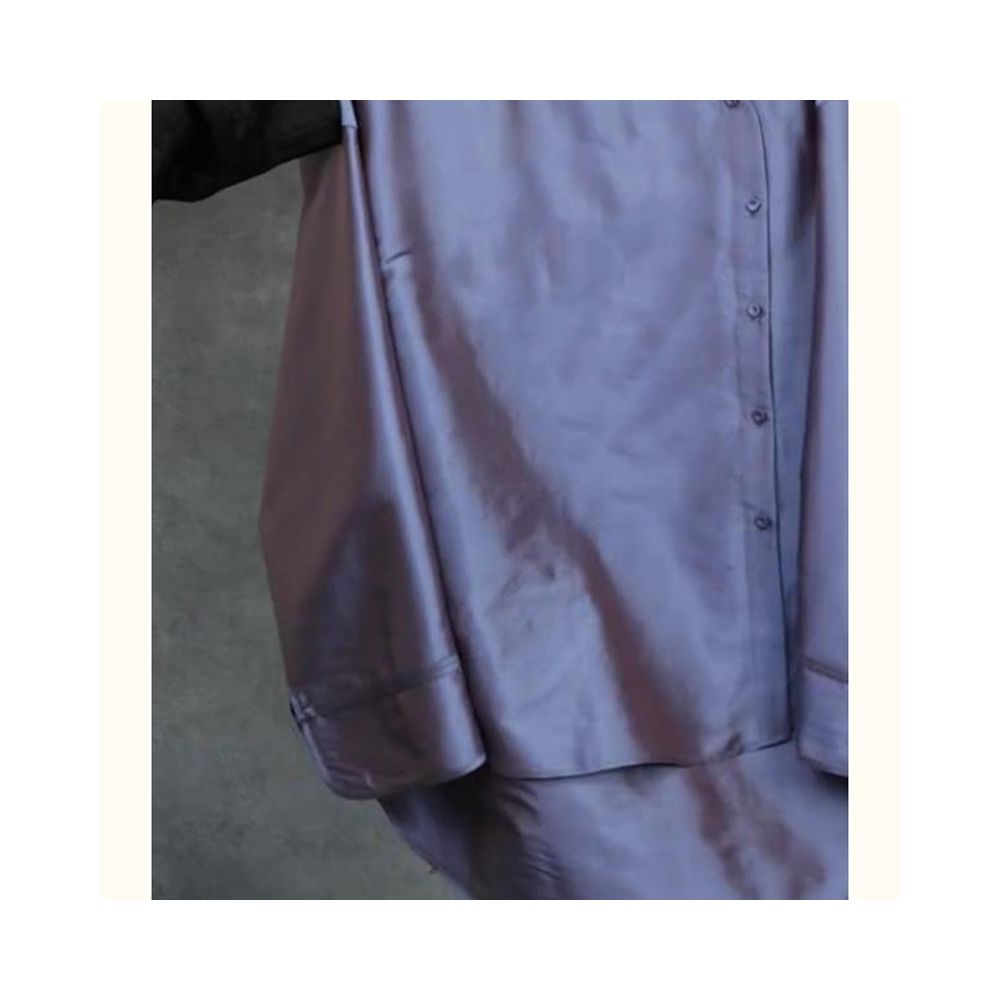 Shopping Mall Withdrawal Autumn Edition New Chinese Style Retro Style Minimalist Light Luxury Unique Beautiful Blue Stand up Collar Shirt image 4