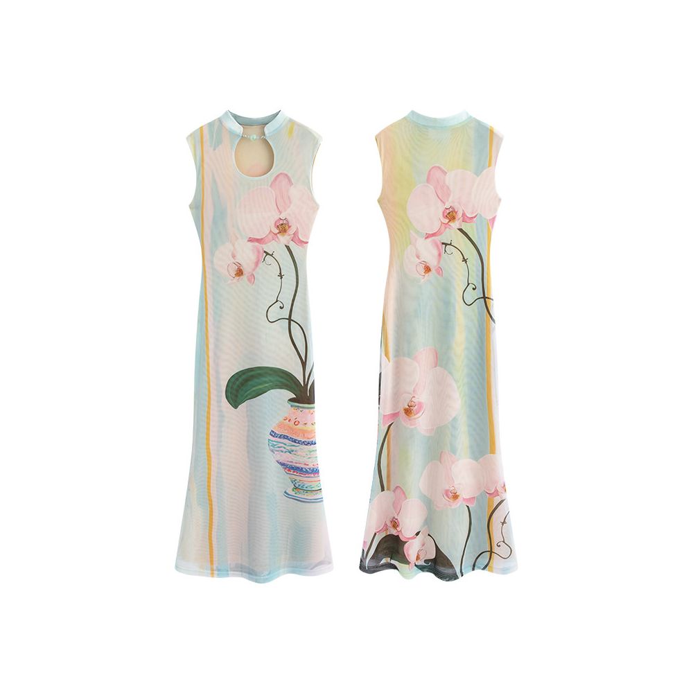 ASAYA5850 – Ethereal Orchid Qipao Dress 🌸🪷