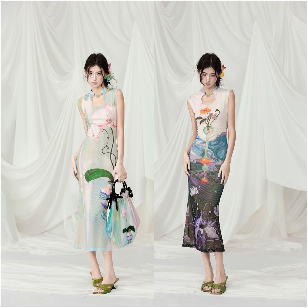 ASAYA5850 – Ethereal Orchid Qipao Dress 🌸🪷