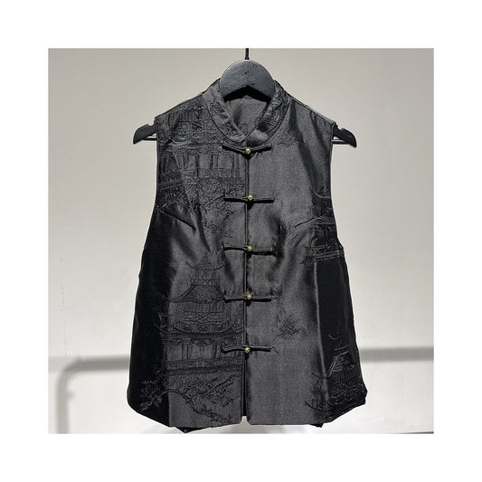 ASAYA5858 – Heritage Silk Jacquard Vest 🌿✨