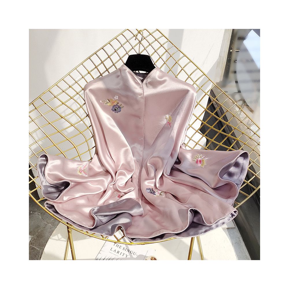 Pink reversible Chinese style Tang suit top autumn retro new Chinese embroidered loose acetate satin casual jacket for women image 0