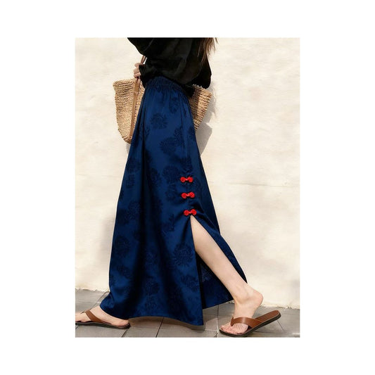 ASAYA5887 – Midnight Indigo Oriental Skirt 🌌💙