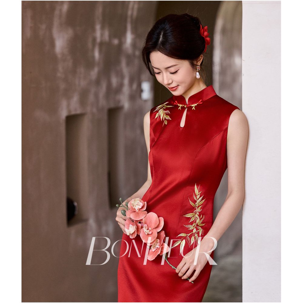 ASAYA5891 – Golden Bamboo Heritage Qipao 🌿❤️