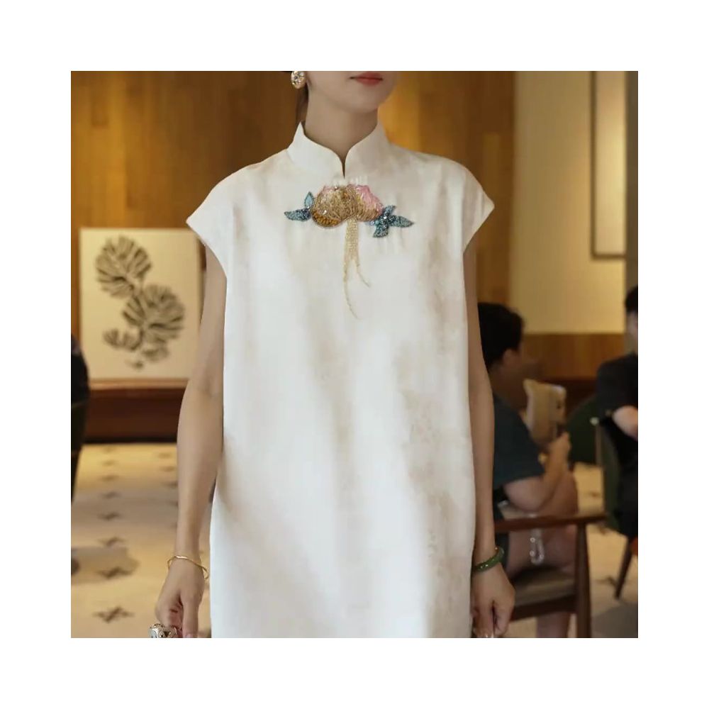 New Chinese style Chinese style temperament white short sleeved women s summer 2025 new item high end light mature style exquisite loose top image 1