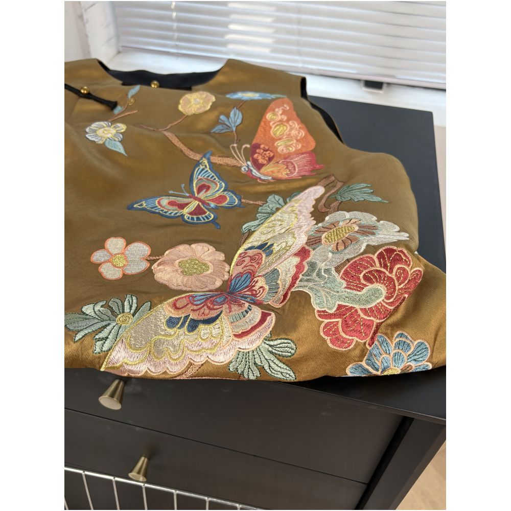 ASAYA5920 – Golden Butterfly Embroidered Vest 🦋✨