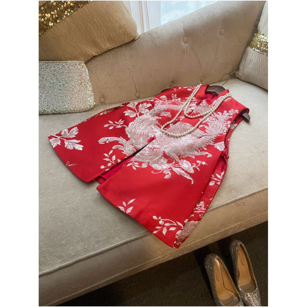 Tang Suit China Chic Chinese Style Modified Panbuckle Big Red Western Style Women s Sandwich Cheongsam Coat Kanji Spring Autumn Vest image 0