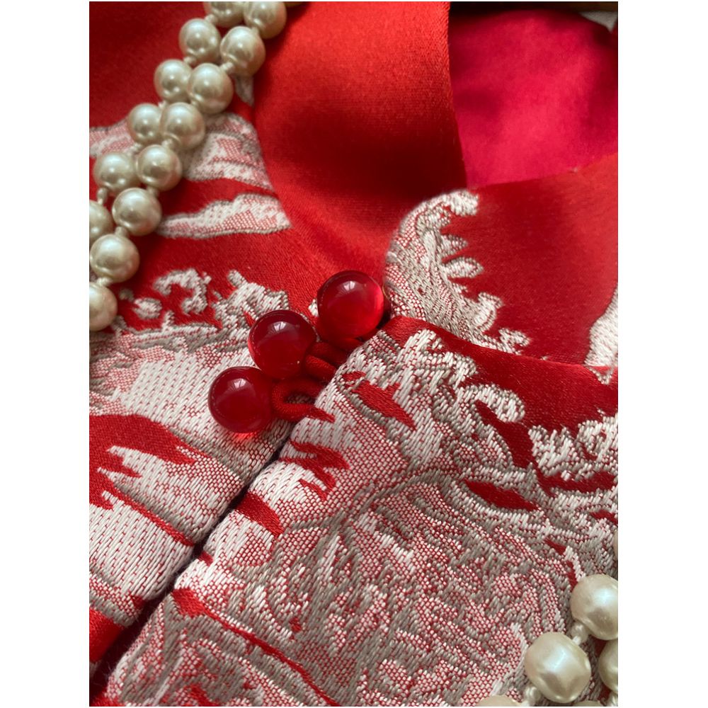 Tang Suit China Chic Chinese Style Modified Panbuckle Big Red Western Style Women s Sandwich Cheongsam Coat Kanji Spring Autumn Vest image 3