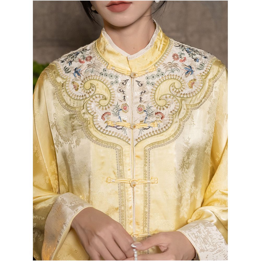 New Chinese style tops traditional Chinese style women s clothing Tencel and Rayon cardigans jackets button down shirts embroidered jacquard summer and autumn image 2
