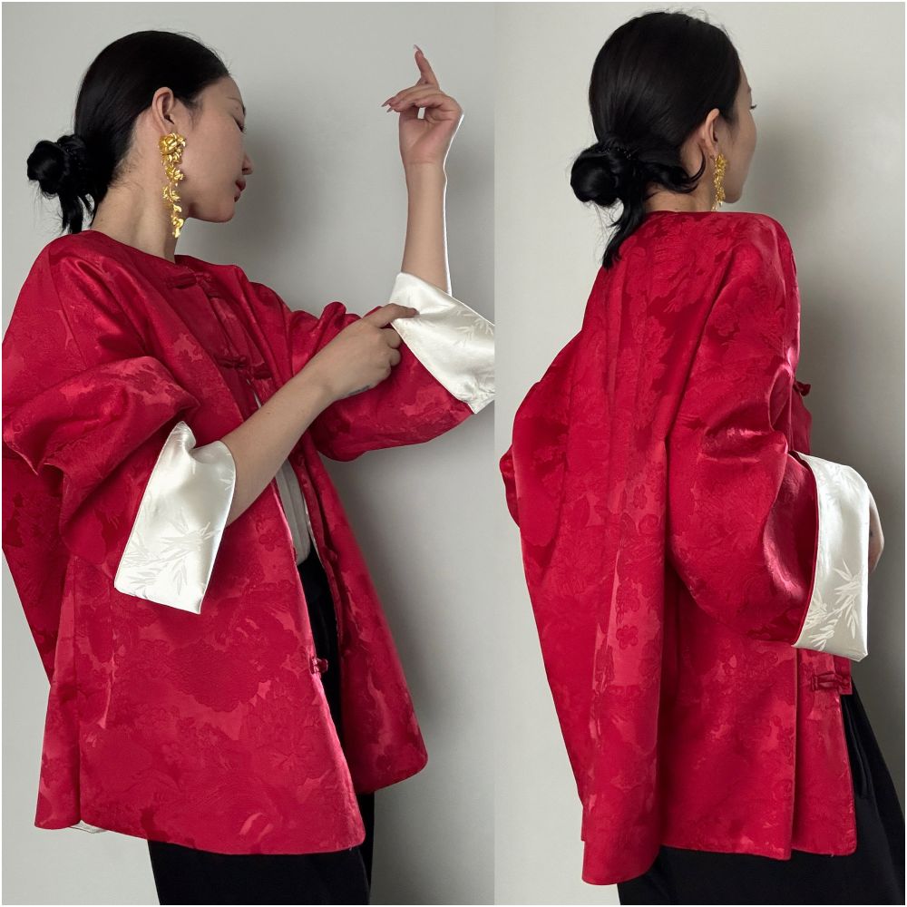 New Chinese style red improved Tang style jacket for women s clothing Chinese style New Year s greetings with cotton and heavy duty design for commuting style image 1
